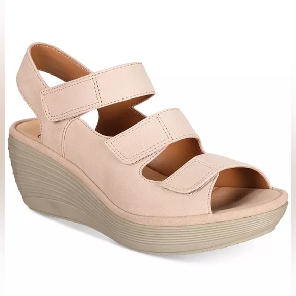 Clarks | Shoes | Clarks Reedly Juno Nubuck Leather Sporty Chunky Wedge ...